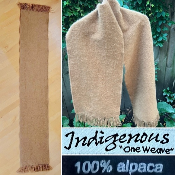 🦙 Alpaca Wrap/Scarf/ShawlBrownFringedIndigenous One Weave—12”W x 62”L